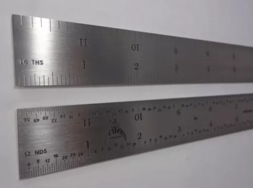 USA PEC 12" Rigid Stainless Steel 4R Machinist ruler/rule 1/64, 1/32, 1/8 1/16