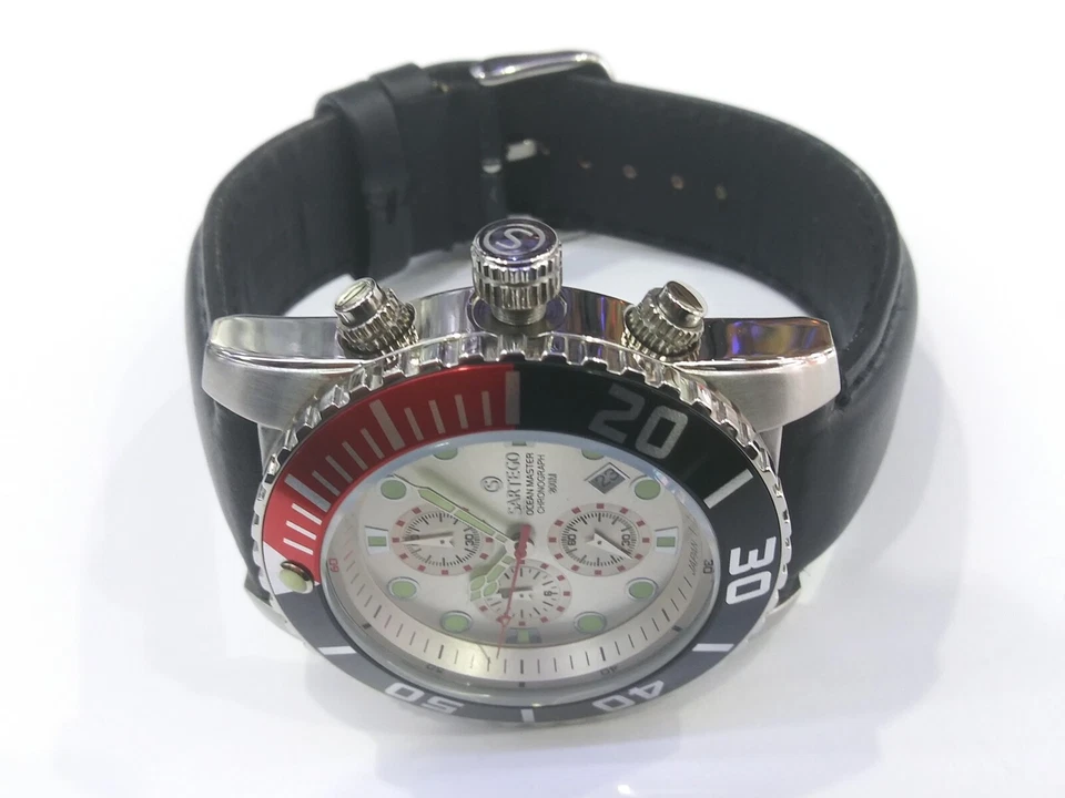Reloj Sartego Ocean Master deportivo cronógrafo 200 metros correa de cuero SPC61-L Foto 4 de 4