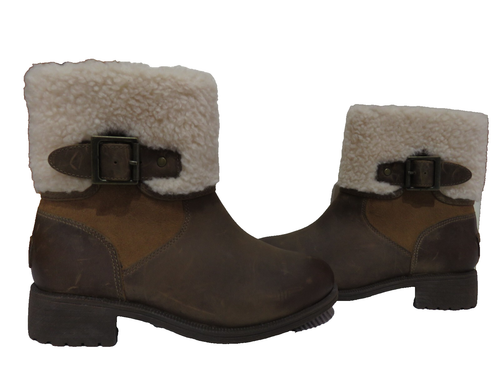 UGG® AUSTRALIA ELINGS BOTINES DE CUERO MARRÓN REINO UNIDO 4 EUR 37 EE. UU. 6 NUEVO SIN CAJA PRECIO DE VENTA SUGERIDO POR EL FABRICANTE £150 - Imagen 12 de 24