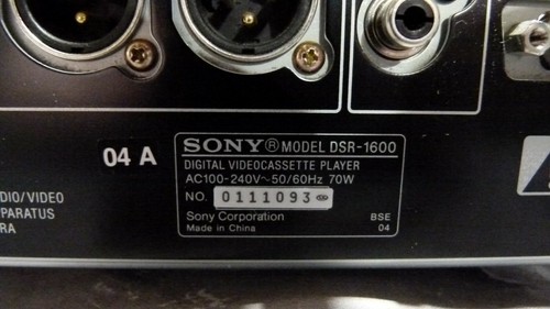 Sony Model DSR-1600 Digital Videocassette Palyer (#3) - Picture 11 of 12