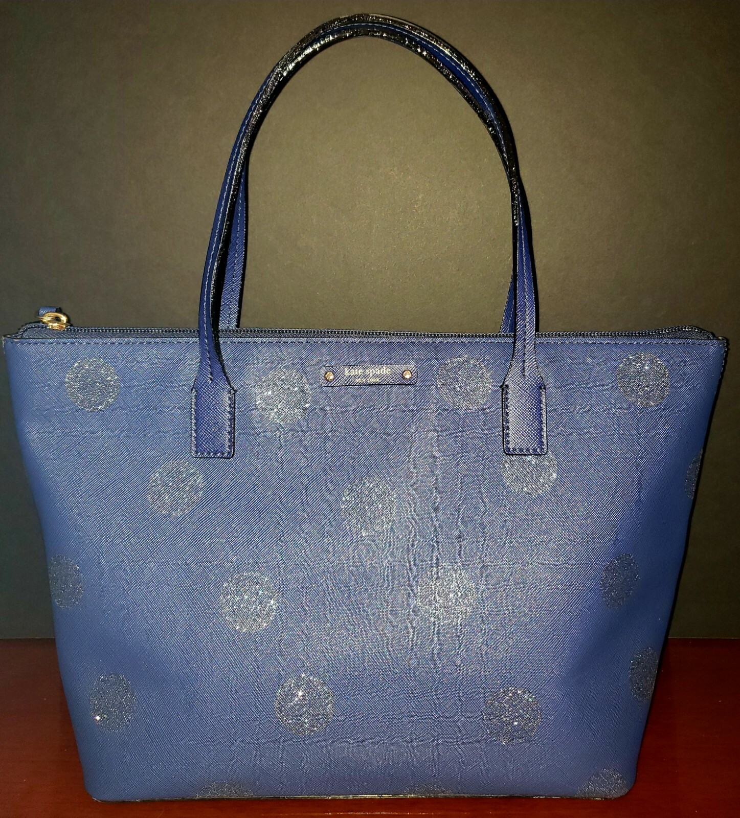 kate spade hani haven lane pink glitter tote bag