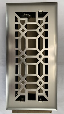 Hampton Bay 4'' x 10'' Brushed Nickel Finish Oriental Style Floor Register