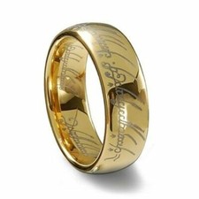 Lord Of The Rings Stainless Steel Polished Gold Jewelry Ring Size 10 LOTR