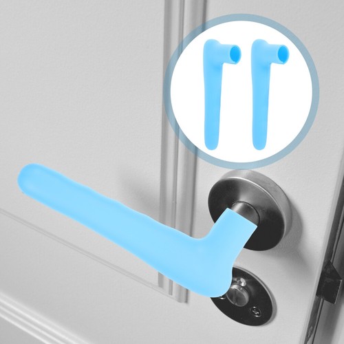 2-Pack Silicone Door Handle Covers - Baby Proofing, Anti-Collision Protector For Door Knobs (Black) - View #5