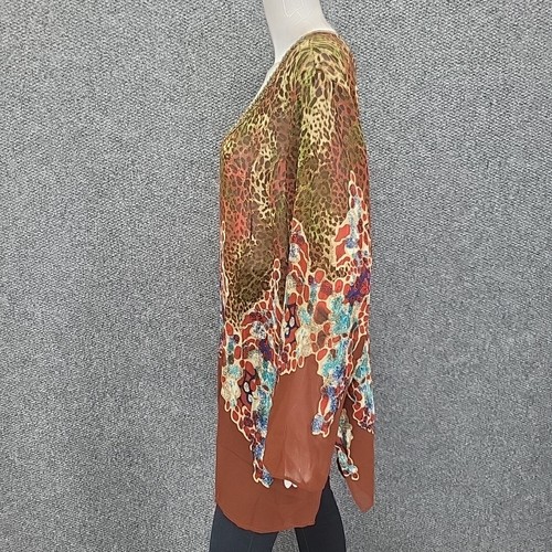 M by Marc Bouwer Printed Blouse with Neckline Embellishment 3X Plus Size Top - Picture 7 of 12