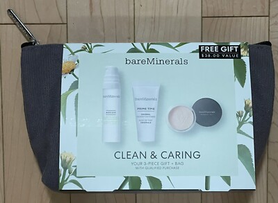 New in Pkg BareMinerals Skinsorials Clean & Caring 3 Piece Set BNIP
