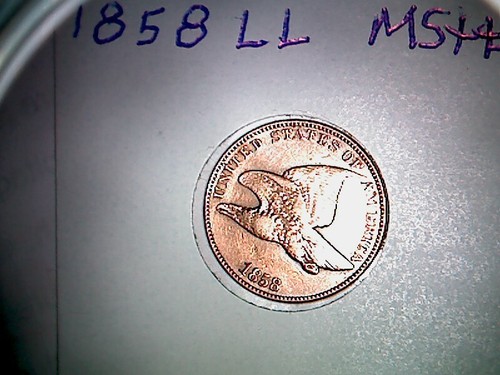 1858 Lg Ltrs Flying Eagle cent About Circulated MS Condition. FF4 - Picture 3 of 5