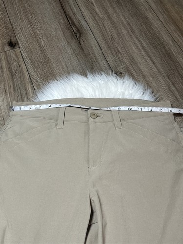 Eddie Bauer Womens Crop Pants Size 8 Khaki Ruched Leg Pockets Nylon - Picture 6 of 10