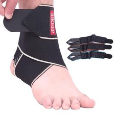 Adjustable Ankle Support Brace Breathable Nylon Elastic for Sports Gray 1 Size