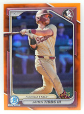 2024 Bowman Draft Baseball College Variaton Orange Refractor /25 JAMES TIBBS III