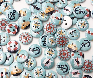 10x KNOPF 15mm RUND Maritim Anker Leuchtturm KNÖPFE KINDER JUNGEN BUBEN bunt - Bild 2 von 3