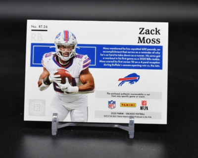 Zack Moss 2020 Encased #RT-26 Gold Rookie Triple Patch RC 13/25