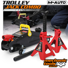 Hydraulic Low Profile Floor Trolley Jack Axle Stands Set 2 Ton Car Van Lifting Hydraulic Low Profile Floor Trolley Jack Axle Stands Set 2 Ton Car Van Lifting