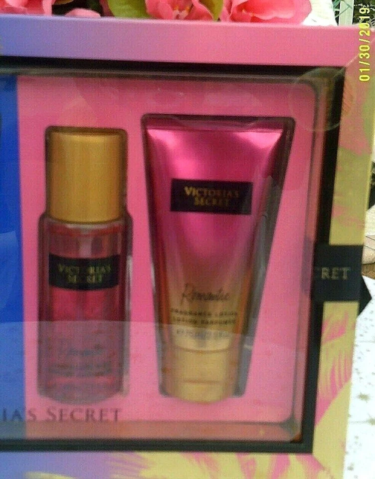Victoria's Secret ROMANTIC & RUSH Caixa Conjunto de Presente 4 Pçs Perfumado NÉVOA + Loção 2,5 oz  - Imagem 4 de 4
