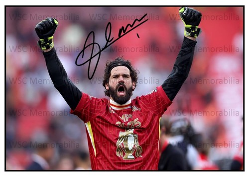 11288. Alisson Becker Signed Pictures (A4 Prints) Liverpool Brazil Roma etc.