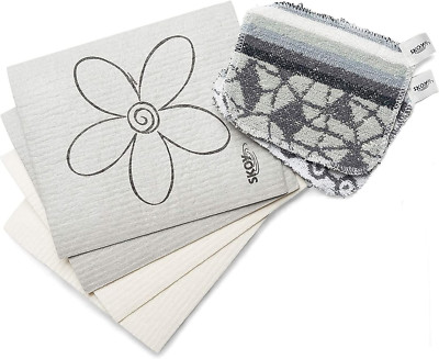 Skoy Bundle - Swedish Dish Cloth 4-Pack & Scrub 2-Pack, Monochromatic Colors