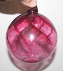 Artisan Hand Blown Swirl Iridescent Witches Ball Christmas Glass Ornament Purple — photo 1