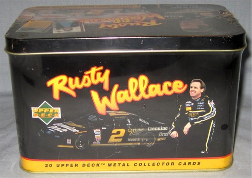 Juego de carreras de metal Upper Deck Rusty Wallace 1995 (20)- todavía sellado en estaño - Imagen 2 de 3