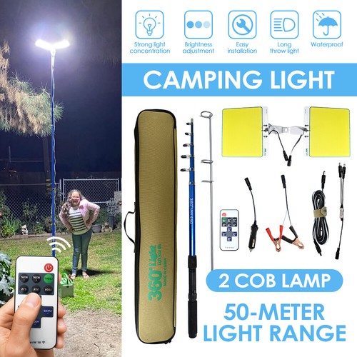 USB Portable LED Camping Lamp Rechargeable Outdoor Light with Telescopic Lamp