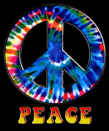 Peace 70er TyeDye Batik Schwarze T-Shirt Langarmshirts -454 -LA - Picture 2 of 2