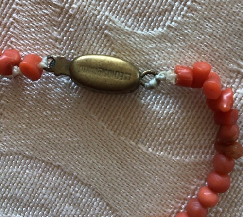 Antique Czechoslovakia Genuine Mediterranean Coral Beaded Necklace 15” - Picture 4 of 10