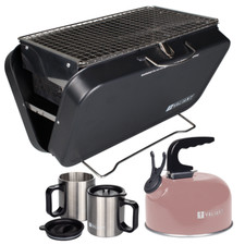Valiant Portable BBQ, Pink Camping Kettle and Mugs