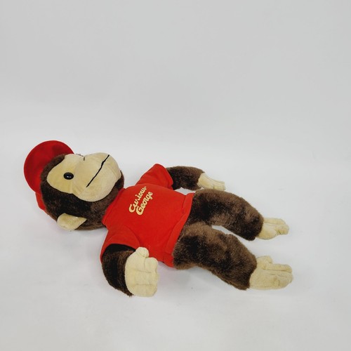 De colección Curious George Peluche Juguete Camisa Roja Sombrero Toy Network 18" - Imagen 5 de 8