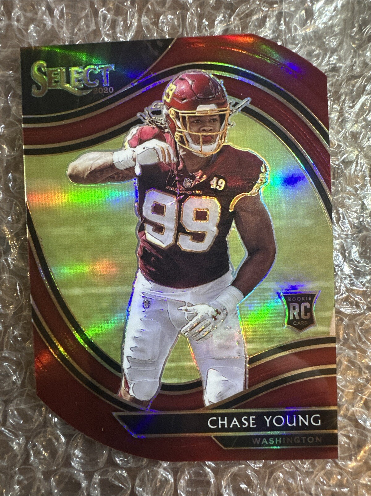 CHASE YOUNG 2020 Panini Select Maroon Prizm Die-Cut Field RC Washington #364
