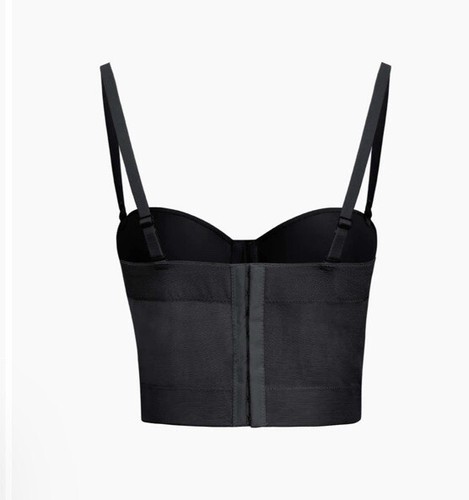 Micas Underwire Bustier Top Black 4 Row Hook & Eye Small NWT Free Ship - Picture 2 of 4