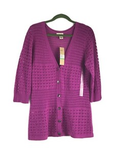 pink button down sweater