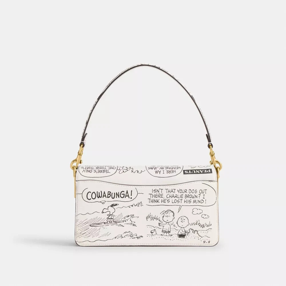 スヌーピー♪【COACH X Peanuts】Tabby ショルダーバッグ 26 Coach X Peanuts Tabby Shoulder Bag 26 With Newspaper Print