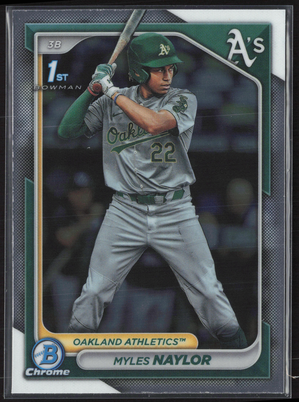 2024 Bowman Myles Naylor BCP-136 1st Chrome | Oakland Athletics