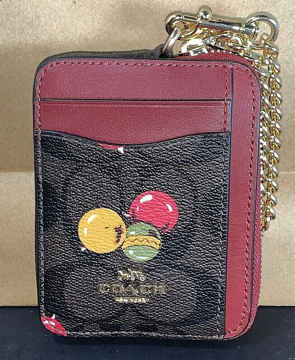 Coach zip card case in signature canvas new arrivals