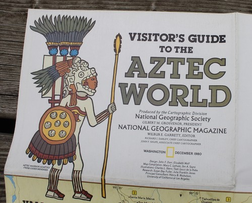 Mexico & Central America / Aztec World Map National Geographic Map Dec 1980 - Picture 3 of 4