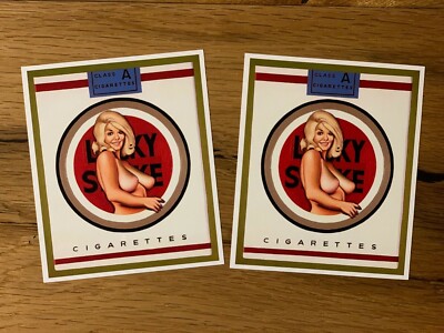 2x Lucky Retro Girl Aufkleber Sexy Sticker Oldschool Oldtimer Auto Kult V8 #905