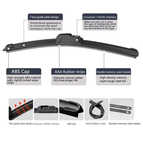 Paar Aero Flache Vordere Wischerblätter Satz 24 " 22 " Für BMW 6 Serie E64 04-08 - Bild 9 von 12