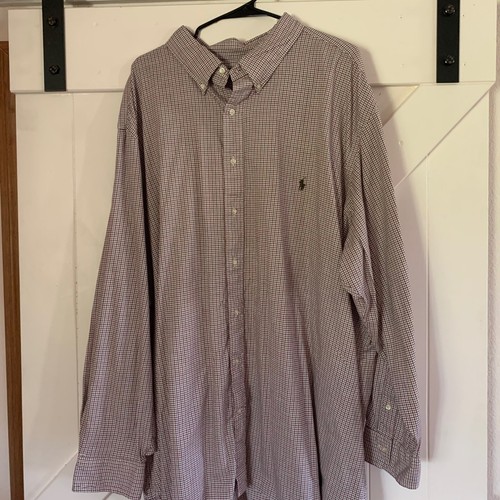 Ralph Lauren Herren 4XL Langarm Hemd rot grau kariert Pony Logo - Bild 2 von 10