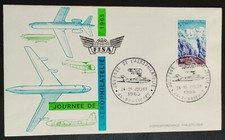 ENVELOPPE PREMIER JOUR L'AÉROPHILATÉLIE 1965 OBLITÉRÉ PORNICHET TIMBRE N° 1454