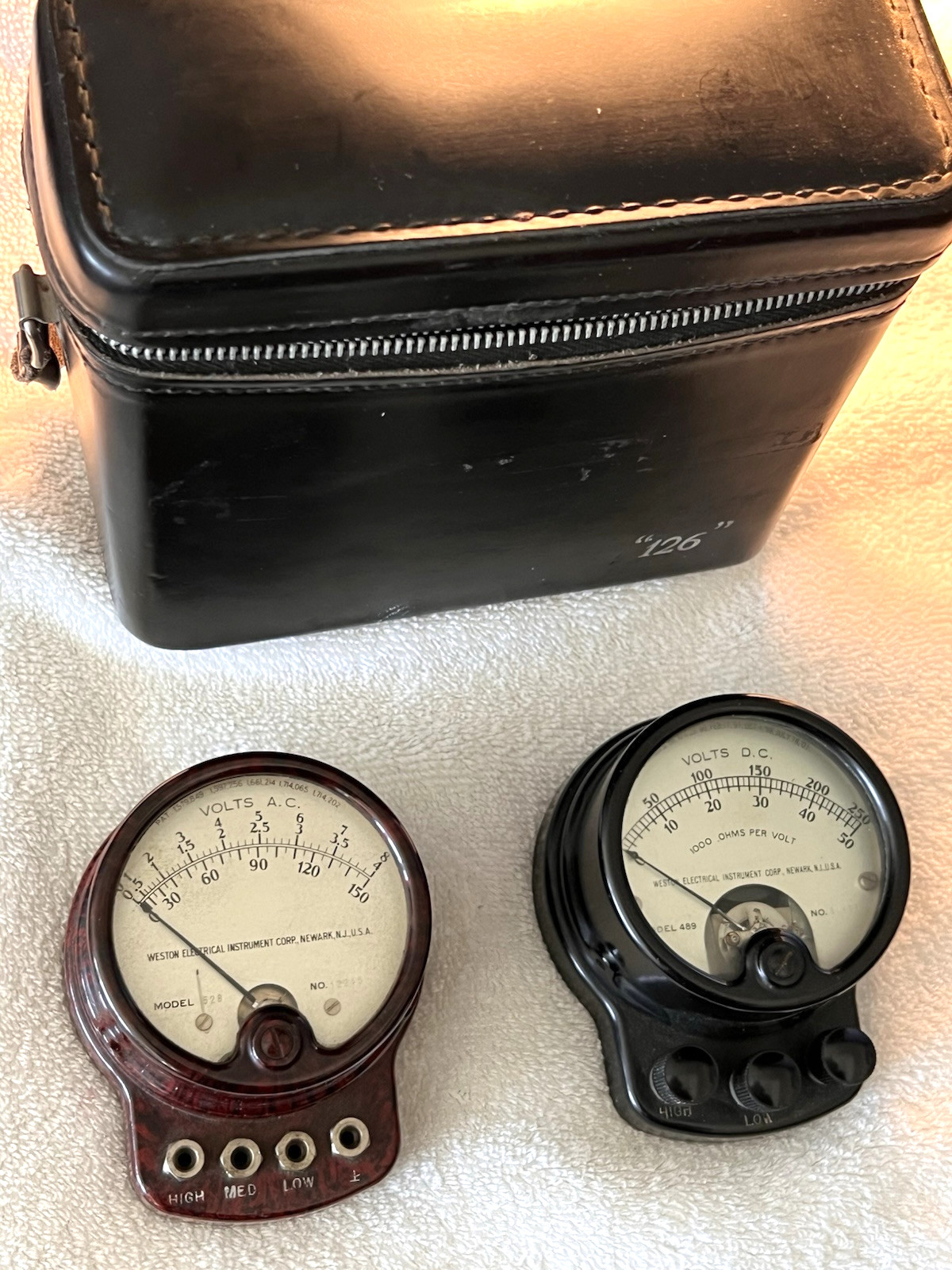 AC and DC Antique Voltmeters-Weston Electrical Instrument corp. models 528 & 489