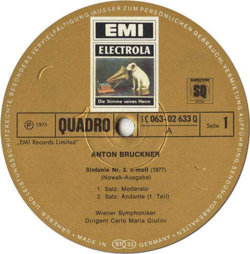 BRUCKNER Symphony 2 GIULINI Vienna SO EMI C063-2633 Quadro LP NM- 1975 Recording - Picture 3 of 3