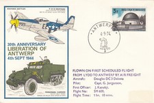 Belgium FLOWN Cover Antwerp Liberation 1974 CLEARANCE (140373)