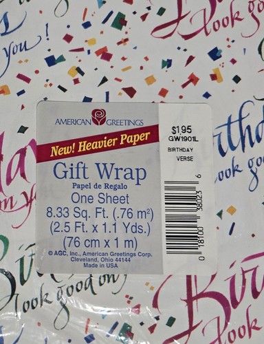 VTG American Greetings 'BIRTHDAY' Gift Wrapping Sheets Sealed **YOU CHOOSE** - Picture 15 of 28