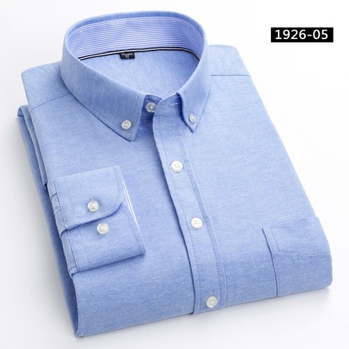 Camisas Oxford para Hombres Formales Negocios Mangas Largas Algodón Informales Camisas de Vestir Prendas para el torso - Imagen 2 de 13