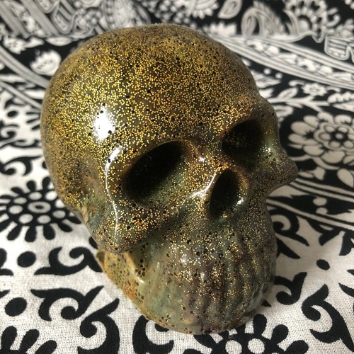 Schädel Briefbeschwerer Schreibtisch Dekor gruselig gruselig Halloween - einzigartige Farben - hausgemacht - Bild 12 von 19