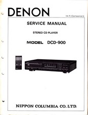 Original Denon DCD-900 Service Manual With Service Update