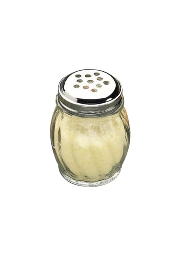 TableCraft Glass Perforated Swirled Cheese Shaker Chrome, 6 oz. | 4/Pack - 第 1/2 張圖片