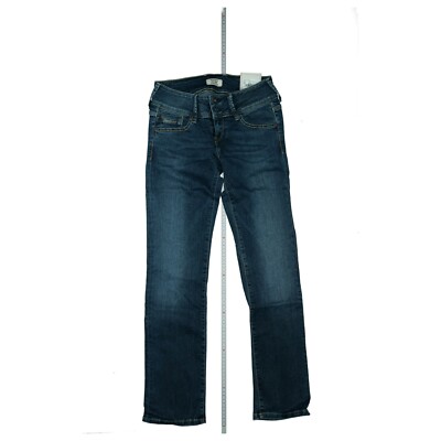 Pepe Jeans Dita Ladies Stretch Trousers Pants Low Waist 26/30 W26 L30 Blue New