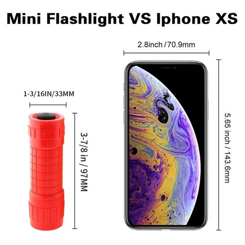 6-Pack Small Mini Flashlight Set, 5 Colors, COB LED Handheld Flashlight with ... - Picture 5 of 7