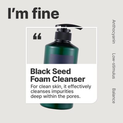 Blackseed Foam Cleanser 16.9fl.oz 500ml Korean Skincare Large Size Face Wash ...