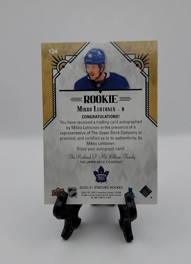 2020-21 Upper Deck Stature Mikko Lehtonen Rookie Red auto #/45 Leafs!!!🔥🔥🔥 - Image 3 of 3